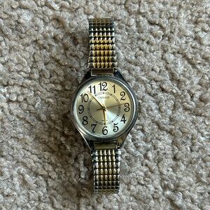 Carriage women’s vintage two tone bracelet watch one size measurement shown